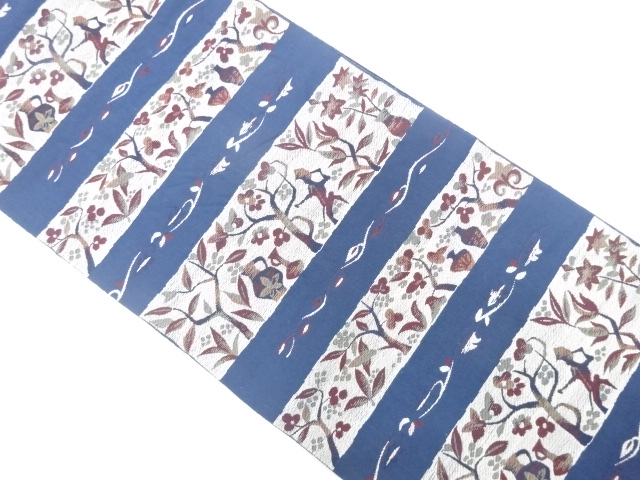 JAPANESE KIMONO / ANTIQUE NAGOYA OBI / WOVEN TREES